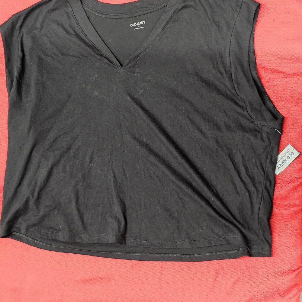 Old Navy Active‎ Women's Black V-Neck Crop Tank Top 2XL READ